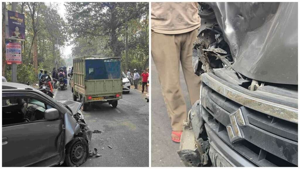 यहां ओवरटेक पड़ा भारी: रामनगर–हल्द्वानी मार्ग पर दो कारों की आमने-सामने भिड़ंत